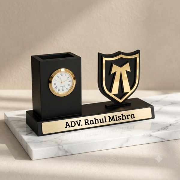 Advocate Pen Stand With Clock