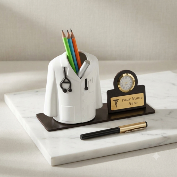 Doctor Coat Desk With Clock